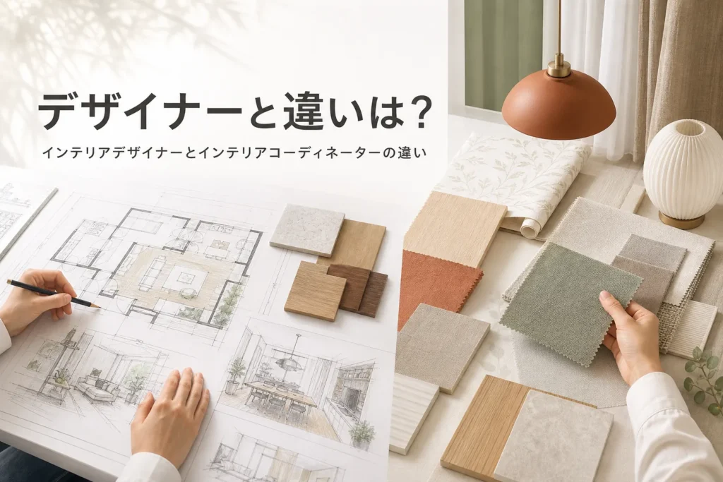 インテリアデザイナーとインテリアコーディネーターの違いを仕事と資格で比べる記事のアイキャッチ