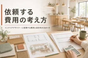 インテリアデザイナーに依頼する費用の考え方と、設計料の決まり方を紹介する記事のアイキャッチ